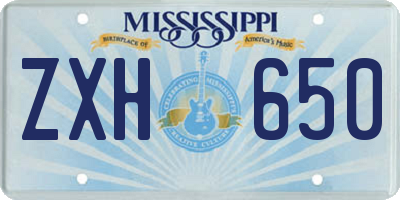 MS license plate ZXH650