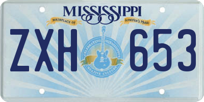 MS license plate ZXH653