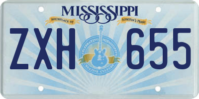 MS license plate ZXH655