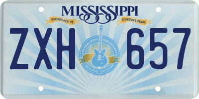 MS license plate ZXH657