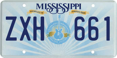 MS license plate ZXH661