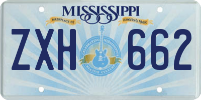 MS license plate ZXH662