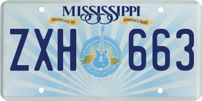 MS license plate ZXH663