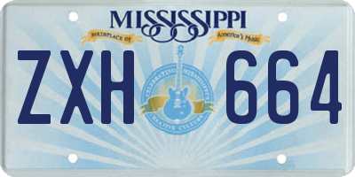 MS license plate ZXH664