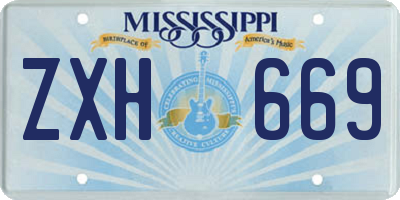 MS license plate ZXH669