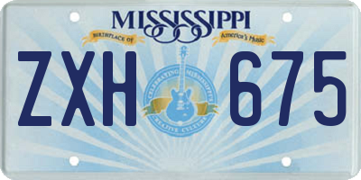 MS license plate ZXH675