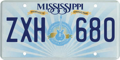 MS license plate ZXH680