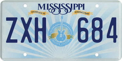 MS license plate ZXH684