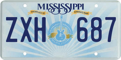 MS license plate ZXH687