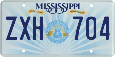 MS license plate ZXH704