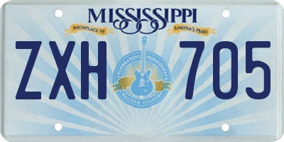MS license plate ZXH705
