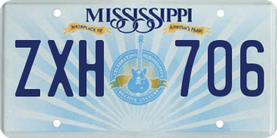 MS license plate ZXH706