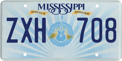MS license plate ZXH708