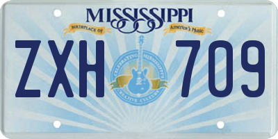 MS license plate ZXH709