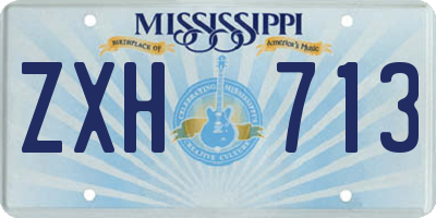 MS license plate ZXH713