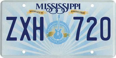 MS license plate ZXH720