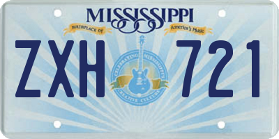 MS license plate ZXH721