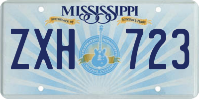 MS license plate ZXH723