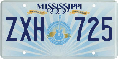 MS license plate ZXH725