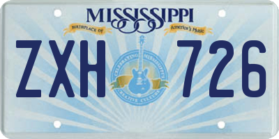 MS license plate ZXH726