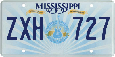 MS license plate ZXH727