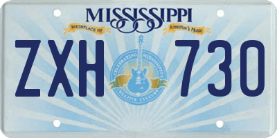 MS license plate ZXH730