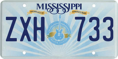 MS license plate ZXH733
