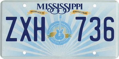 MS license plate ZXH736