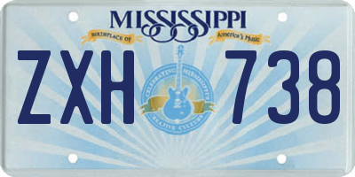 MS license plate ZXH738
