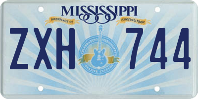 MS license plate ZXH744