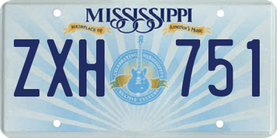 MS license plate ZXH751
