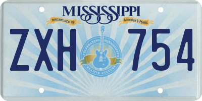 MS license plate ZXH754