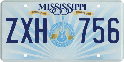 MS license plate ZXH756