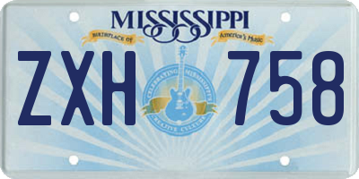 MS license plate ZXH758