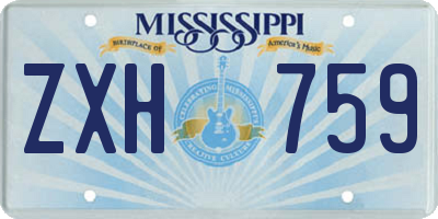 MS license plate ZXH759