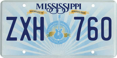MS license plate ZXH760