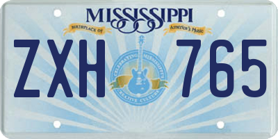 MS license plate ZXH765