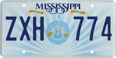 MS license plate ZXH774