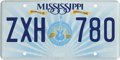 MS license plate ZXH780