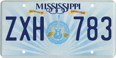 MS license plate ZXH783