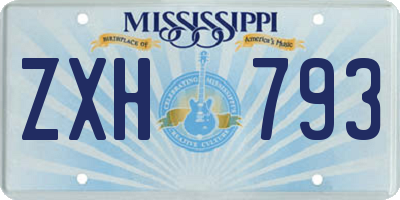 MS license plate ZXH793