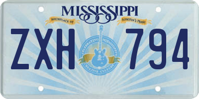 MS license plate ZXH794