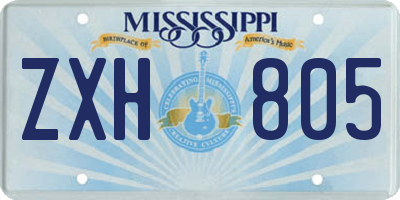 MS license plate ZXH805