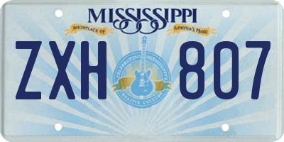 MS license plate ZXH807