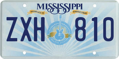 MS license plate ZXH810