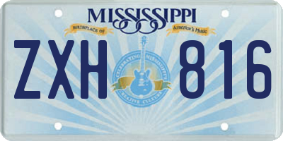 MS license plate ZXH816