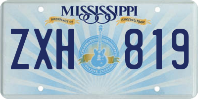 MS license plate ZXH819