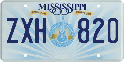 MS license plate ZXH820