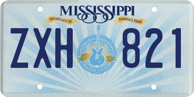 MS license plate ZXH821