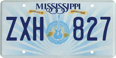 MS license plate ZXH827